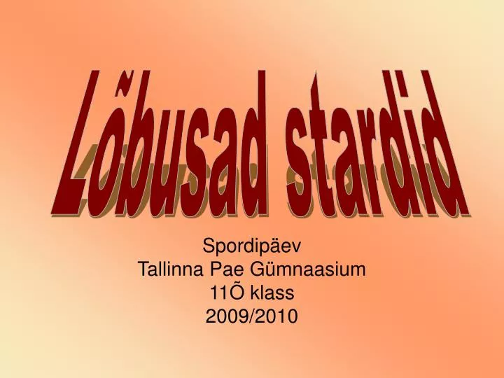 spordip ev tallinna pae g mnaasium 11 klass 2009 2010