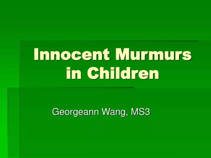innocent murmurs in children