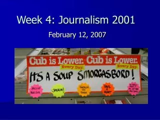 Week 4: Journalism 2001