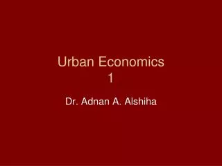 Urban Economics 1