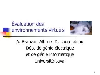 valuation des environnements virtuels