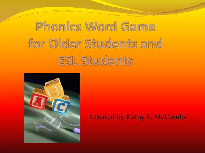 phonics word game for older students and esl students