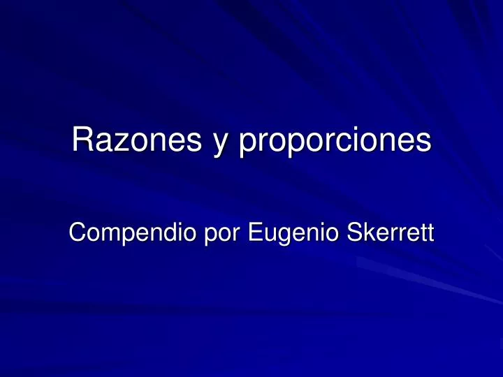 razones y proporciones