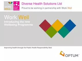 Work Well Introducing the new Wellbeing Programme