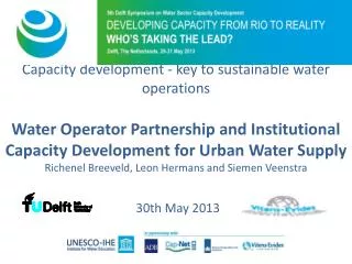Capacity development - key to sustainable water operations