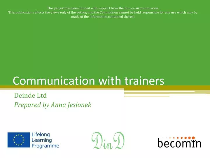 communication with trainers