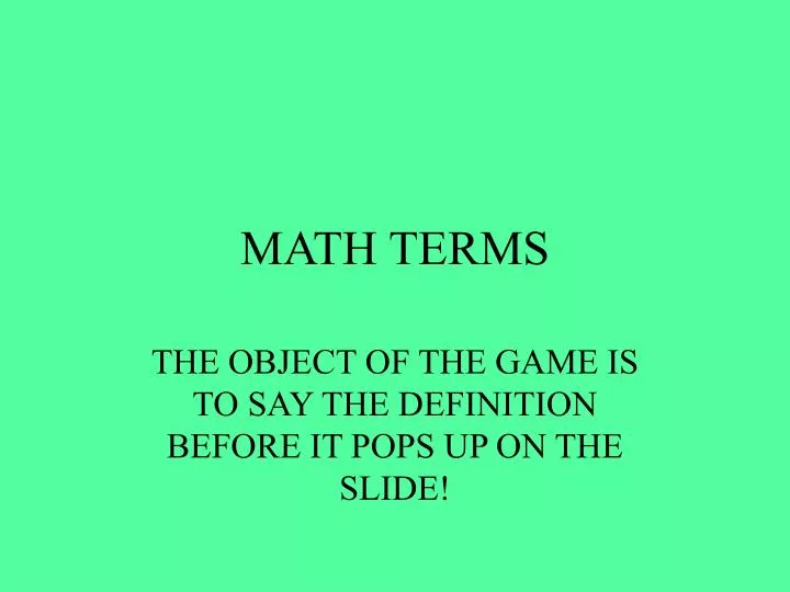 math terms