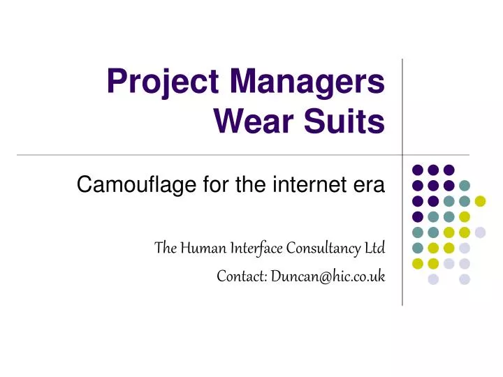 project managers wear suits