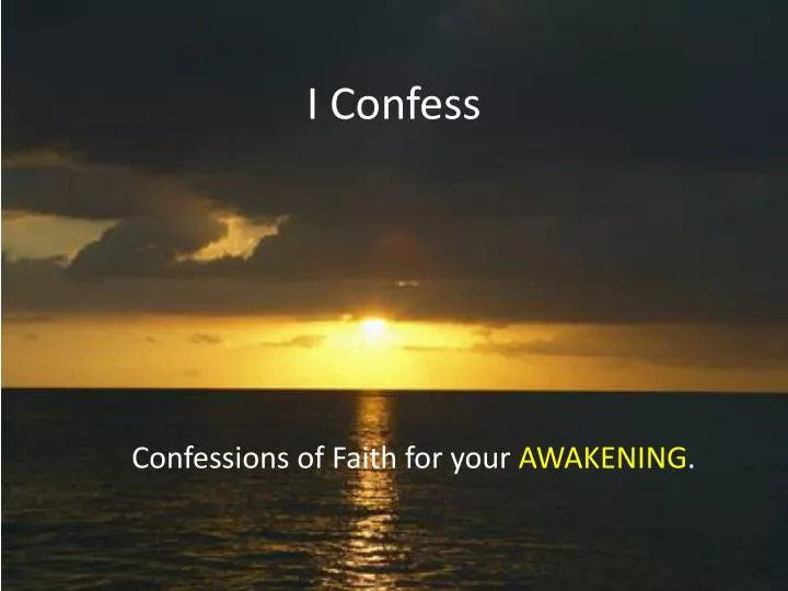 i confess