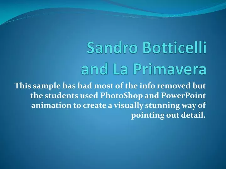 sandro botticelli and la primavera