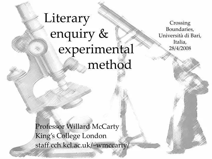 literary enquiry experimental method