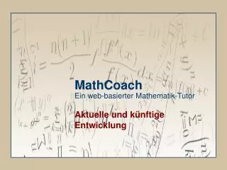 mathcoach ein web basierter mathematik tutor