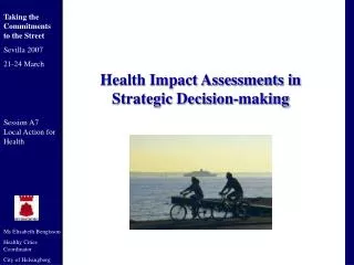 Health Impact Assessments in Strategic Decision-making
