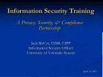 Information Security Training - slide 1