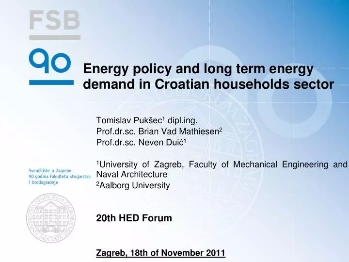 energy policy and long term energy demand in croatian households sector