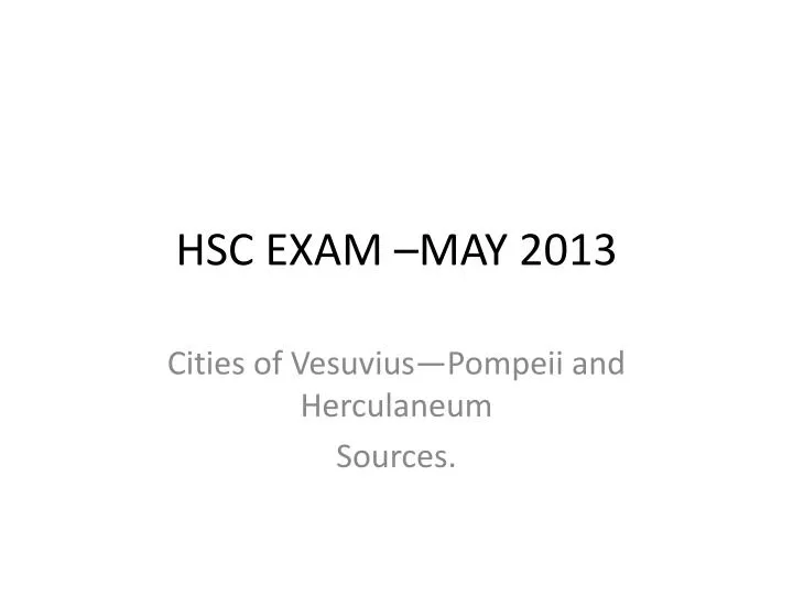 hsc exam may 2013