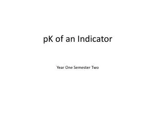 pK of an Indicator