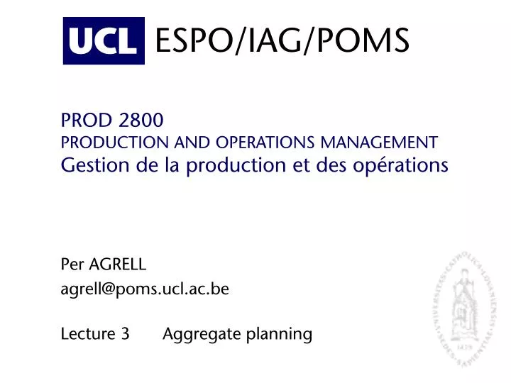 prod 2800 production and operations management gestion de la production et des op rations