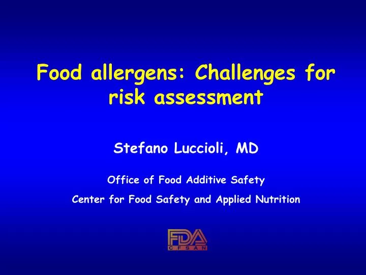 food allergens challenges for risk assessment