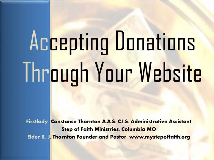 ac cepting donations thr ough your website