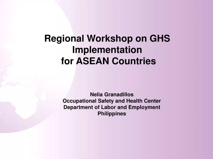 regional workshop on ghs implementation for asean countries