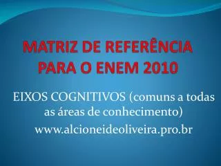 matriz de refer ncia para o enem 2010