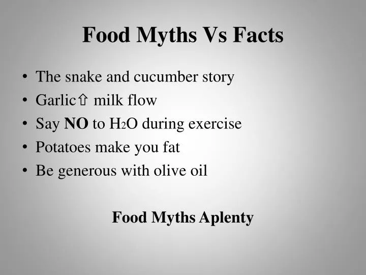 food myths vs facts