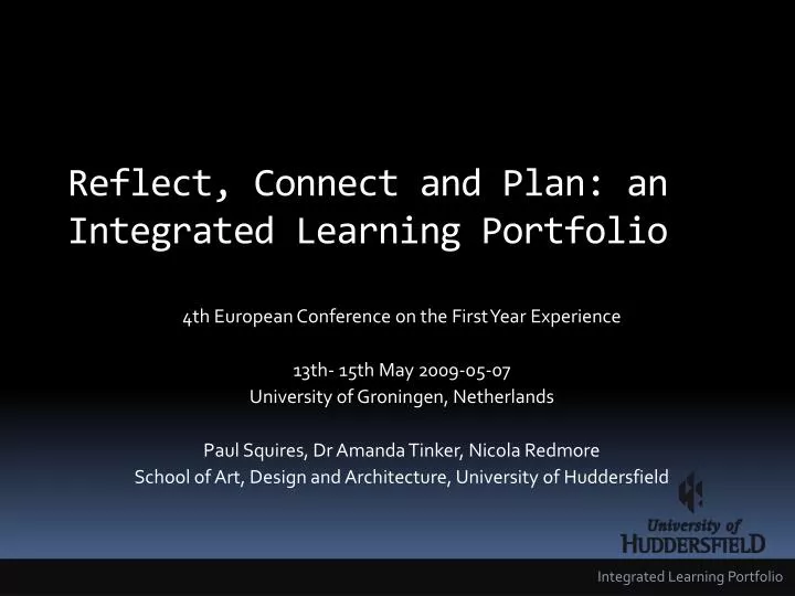 reflect connect and plan an integrated learning portfolio