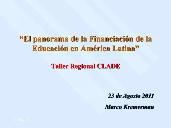 el panorama de la financiaci n de la educaci n en am rica latina taller regional clade