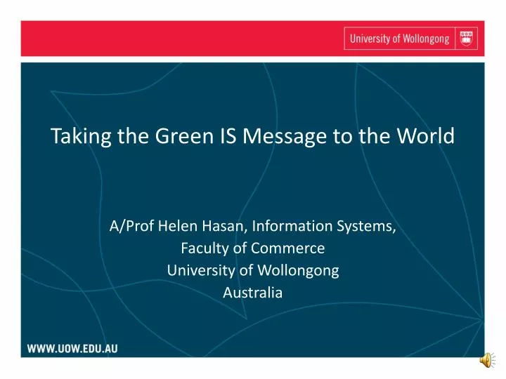 taking the green is message to the world