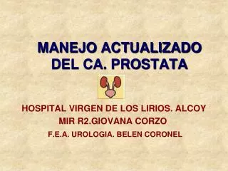 manejo actualizado del ca prostata