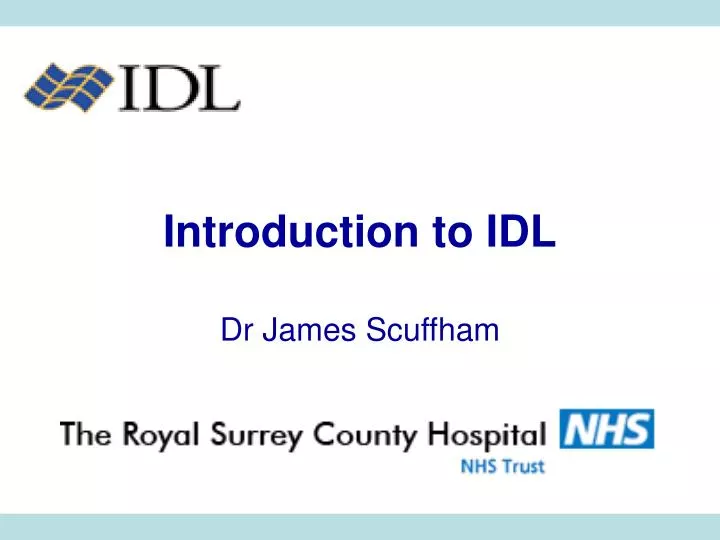 introduction to idl