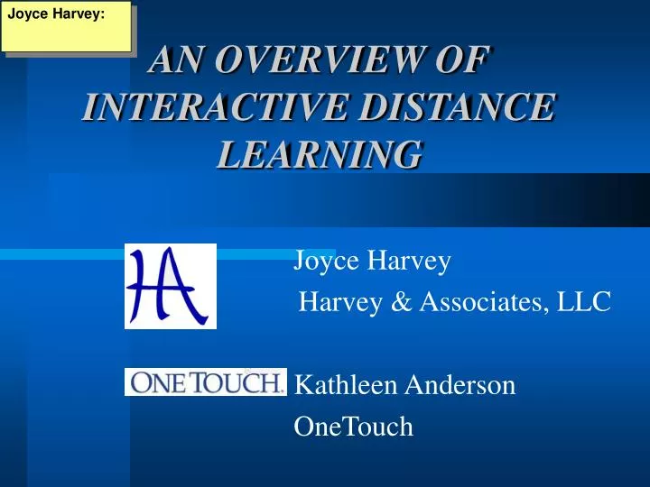 an overview of interactive distance learning