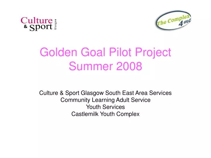 golden goal pilot project summer 2008