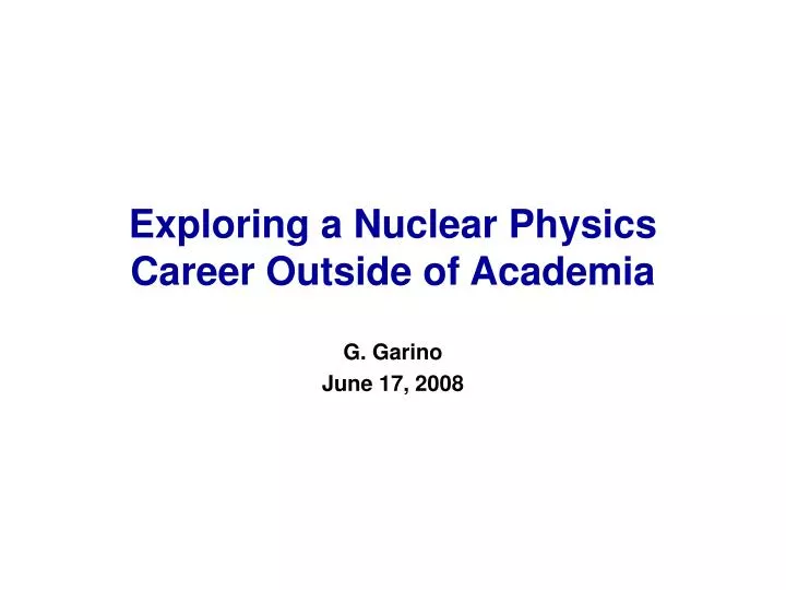 exploring a nuclear physics career outside of academia