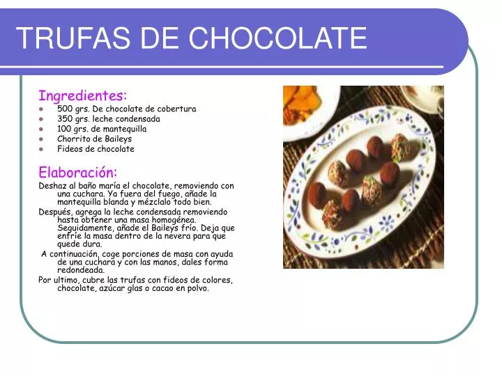 trufas de chocolate