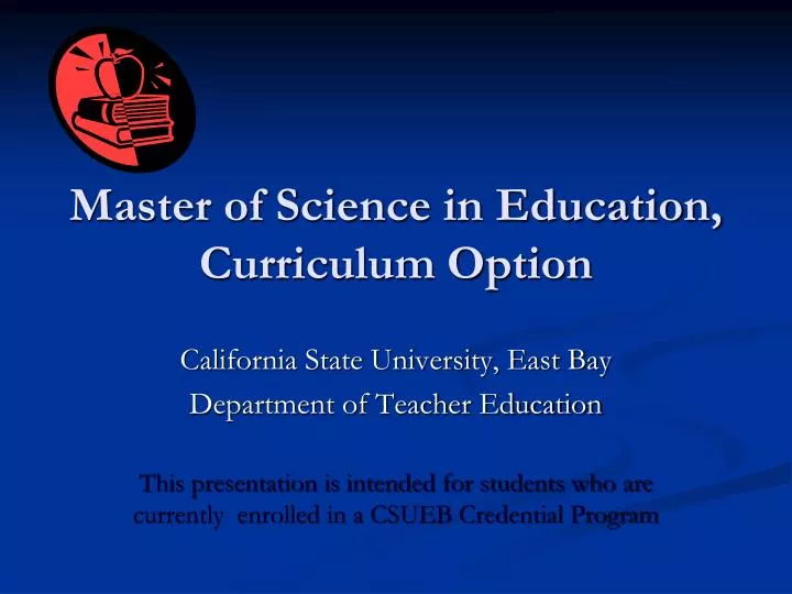 master of science in education curriculum option