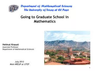 Going to Graduate School in Mathematics