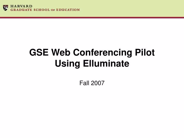 gse web conferencing pilot using elluminate