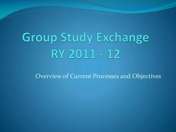 group study exchange ry 2011 12