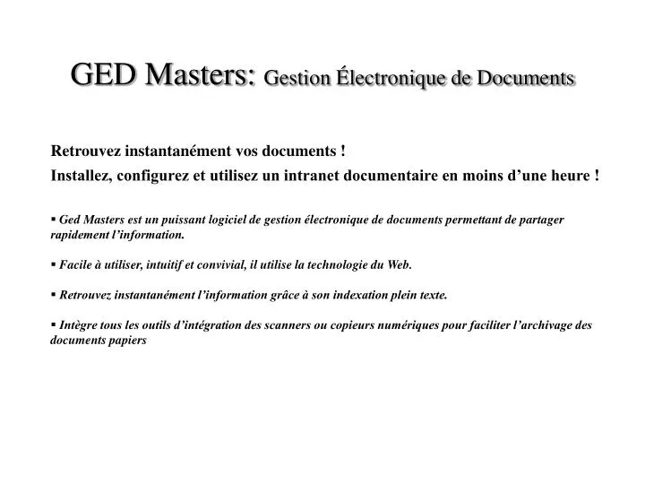 ged masters gestion lectronique de documents