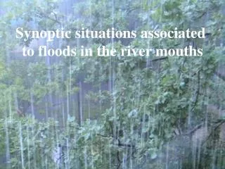Synoptic situations associated to floods in the river mouths
