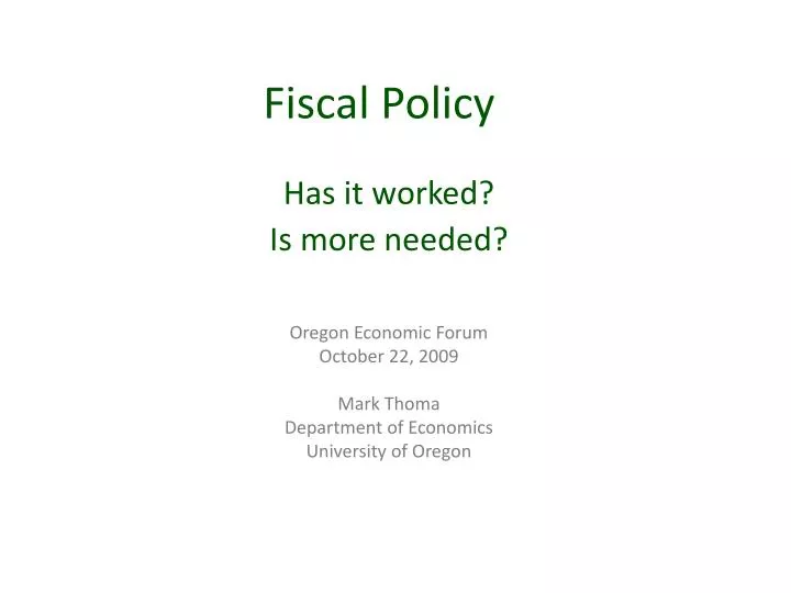 fiscal policy