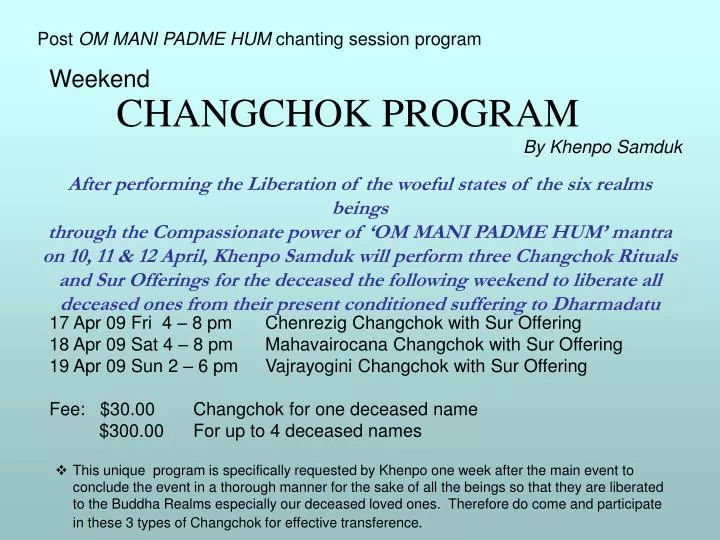 changchok program