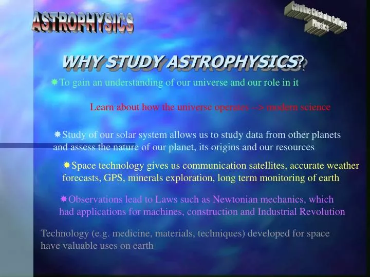 why study astrophysics