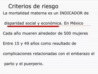 criterios de riesgo