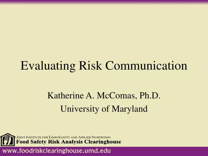 evaluating risk communication