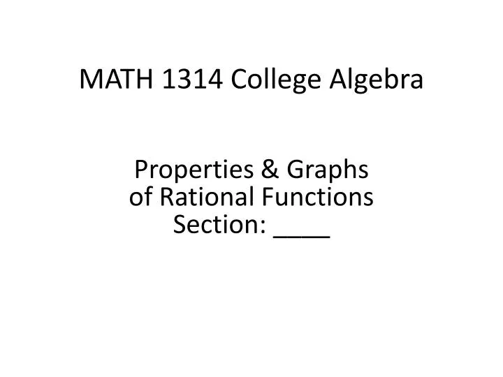 math 1314 college algebra