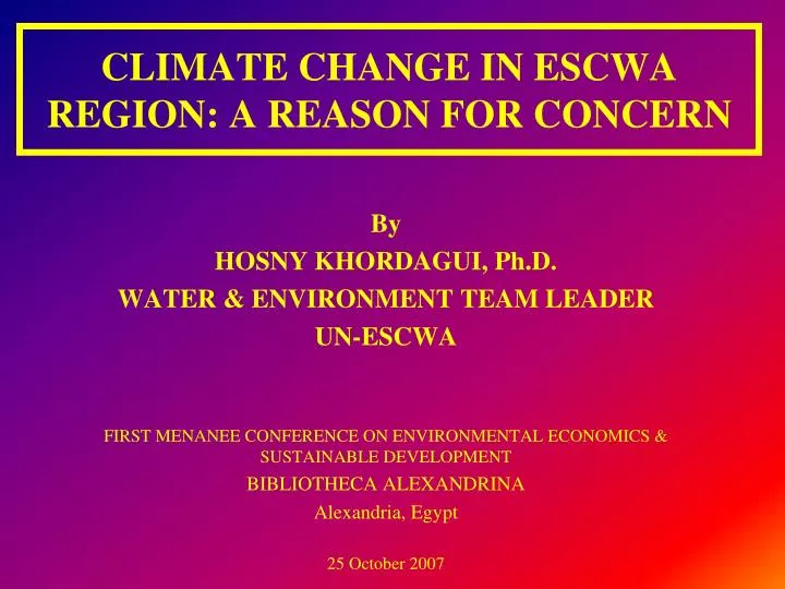 climate change in escwa region a reason for concern
