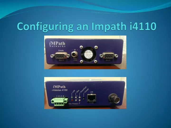 configuring an impath i4110